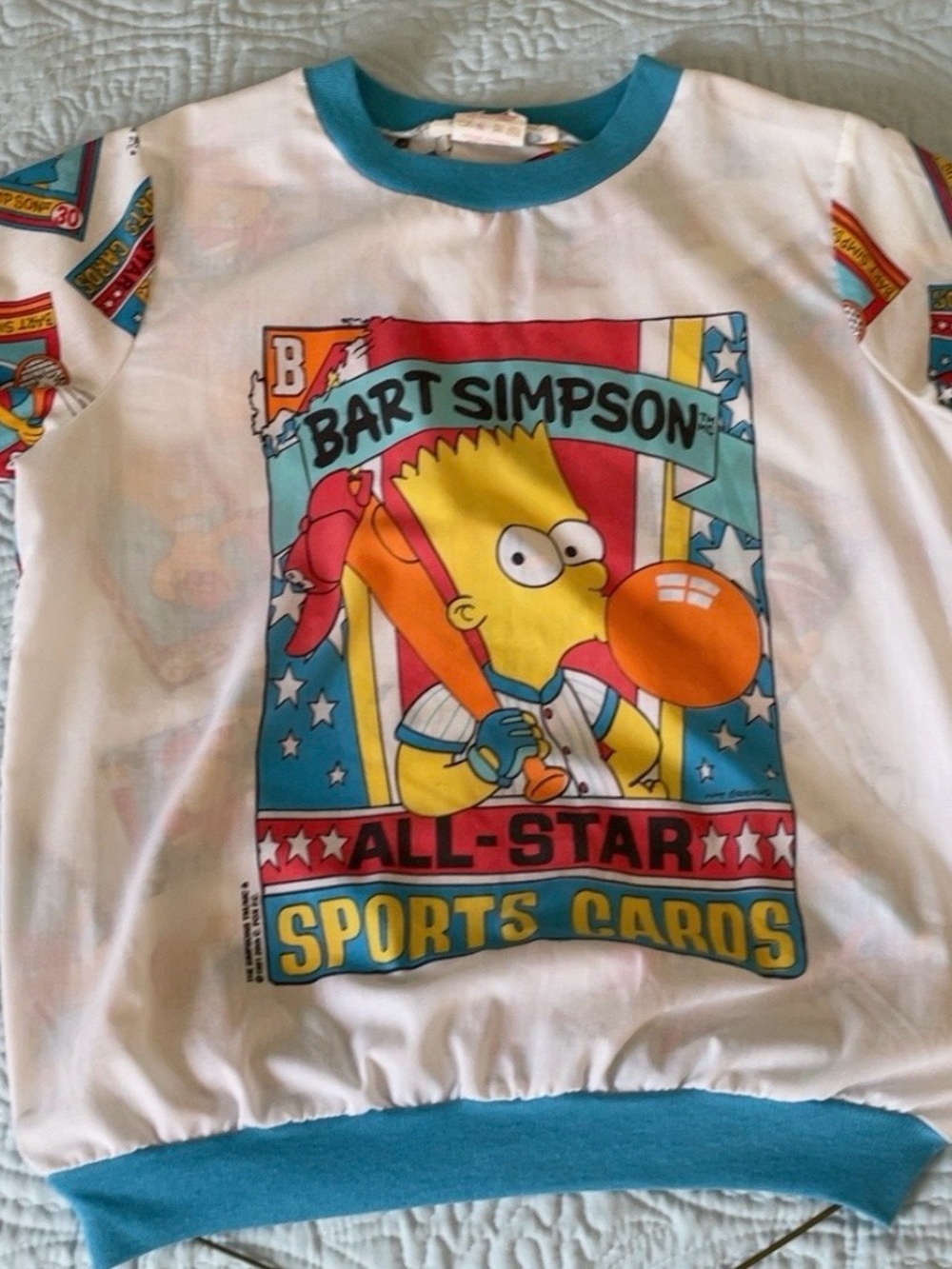 Vintage licensed Bart Simpson All-Star Sports Cards Graphic Pajama top